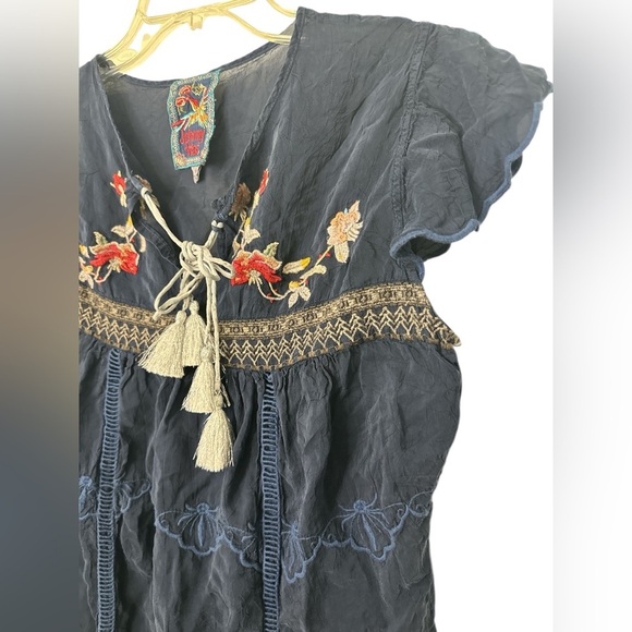 JOHNNY WAS Blue Edda Embroidered Dress XS - Picture 2 of 14